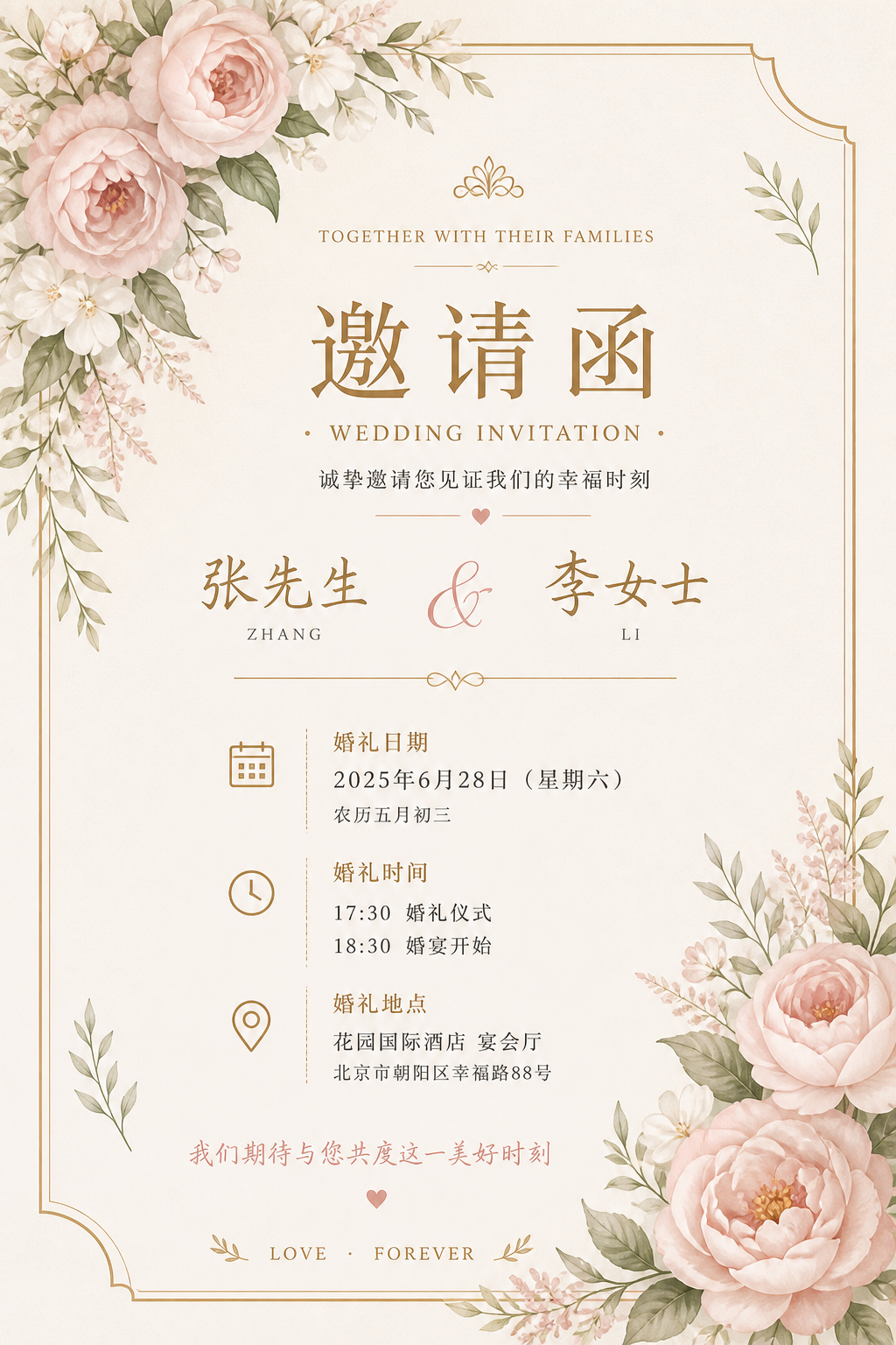 王睿与黄慧慧的婚礼邀请